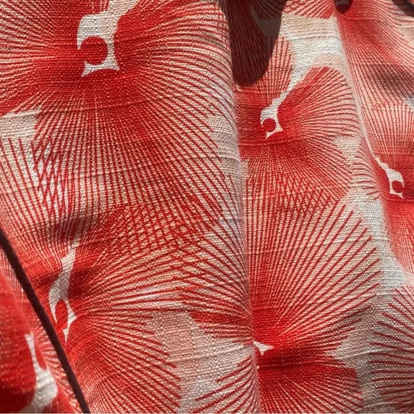 KAFFE clothing red and cream floral piped edge belted trench big button pockets - Picture 9 of 9